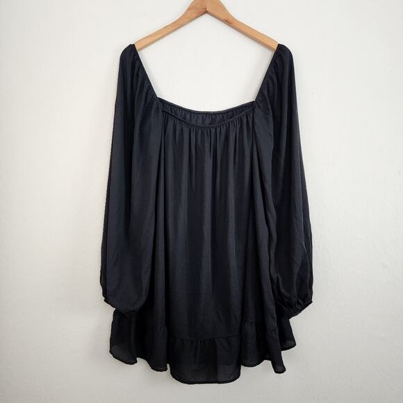 NWT Show Me Your Mumu Briar Black Square Neck Tunic Mini Dress S - Picture 13 of 16